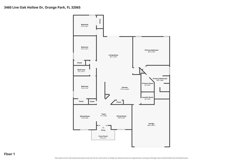 2,305/Mo, 3460 Live Oak Hollow Dr Orange Park, FL 32065 Floor Plan View