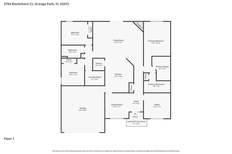 2,235/Mo, 3794 Blackthorn Ct Orange Park, FL 32073 Floor Plan View