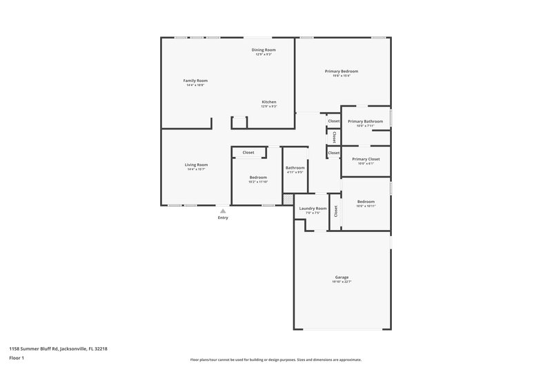 1,845/Mo, 1158 Summer Bluff Rd Jacksonville, FL 32218 Floor Plan View