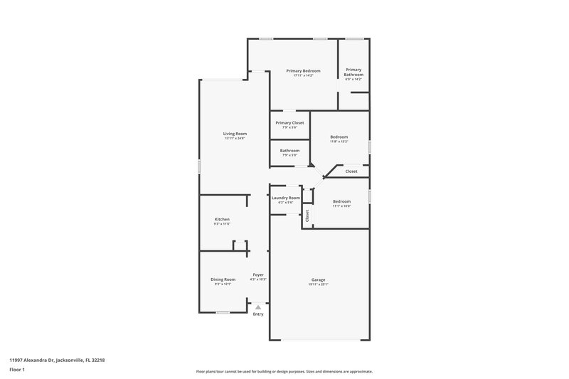 1,850/Mo, 11997 Alexandra Dr Jacksonville, FL 32218 Floor Plan View