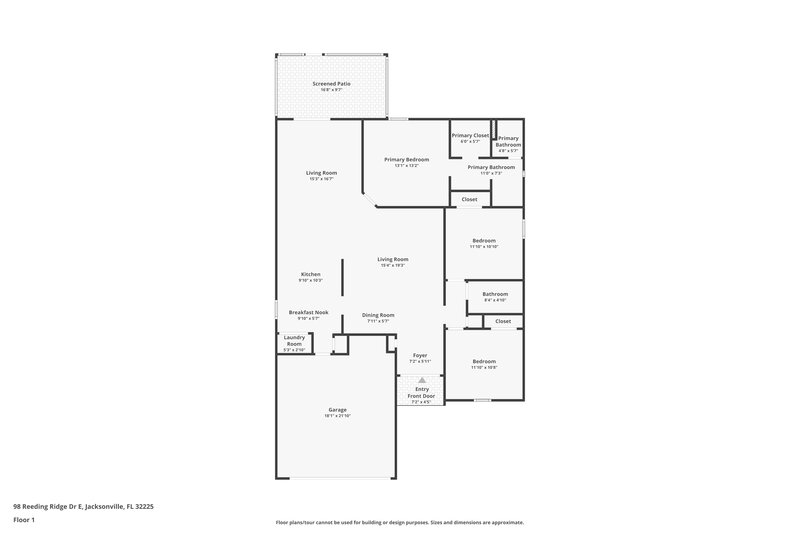 3,130/Mo, 98 Reeding Ridge Dr E Jacksonville, FL 32225 Floor Plan View