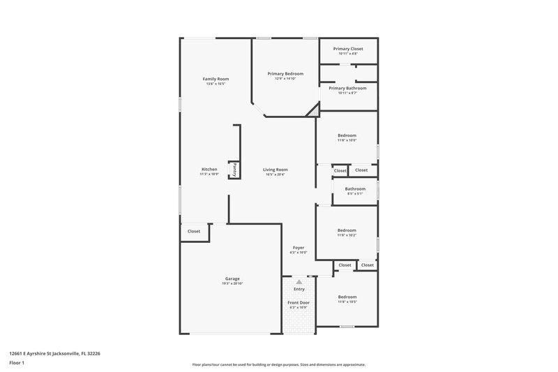 1,785/Mo, 12661 Ayrshire St E Jacksonville, FL 32226 Floorplan View