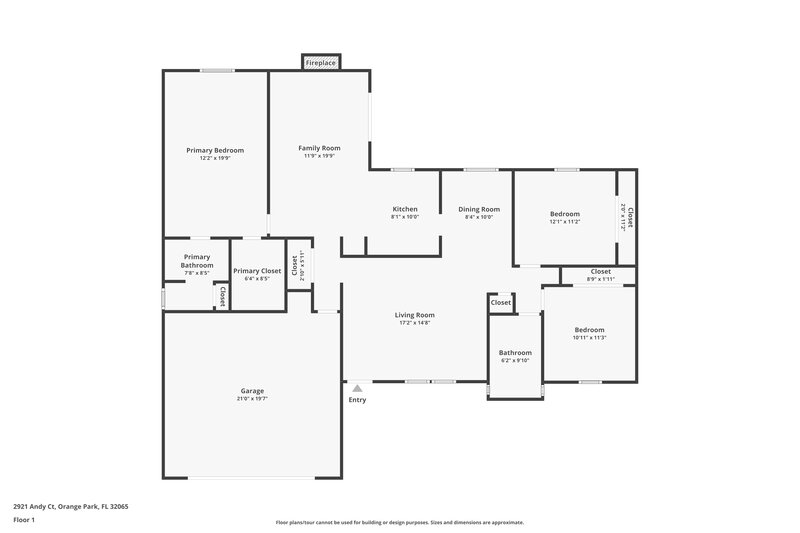 2,480/Mo, 2921 Andy Ct Orange Park, FL 32065 Floor Plan View