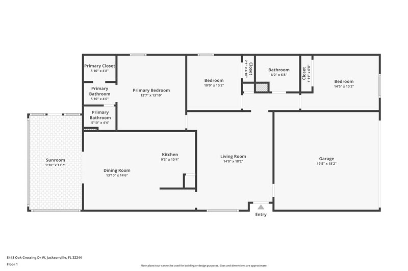 2,280/Mo, 8448 Oak Crossing Dr W Jacksonville, FL 32244 Floor Plan View