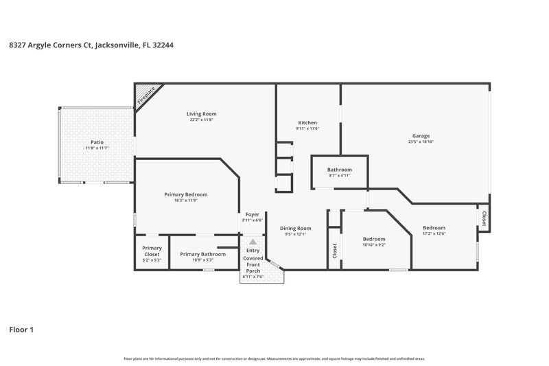 1,805/Mo, 8327 Argyle Corners Ct Jacksonville, FL 32244 Floor Plan View