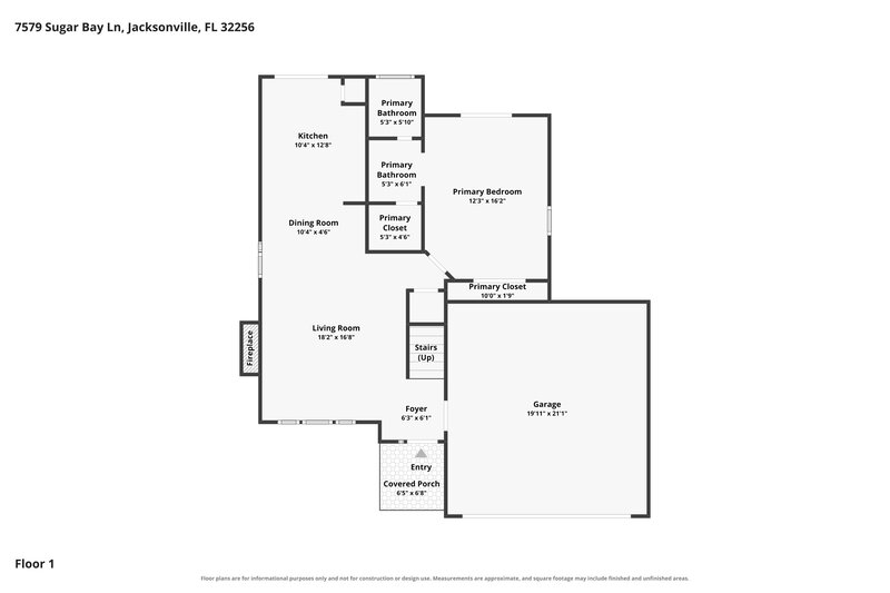 2,285/Mo, 7579 Sugar Bay Ln Jacksonville, FL 32256 Floor Plan View