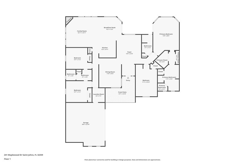 2,460/Mo, 241 Maplewood Dr Saint Johns, FL 32259 Floor Plan View