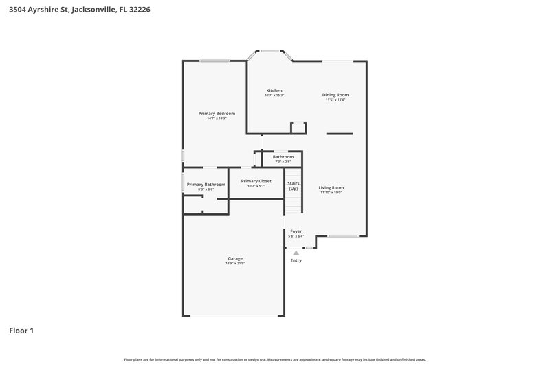 2,270/Mo, 3504 Ayrshire St Jacksonville, FL 32226 Floor Plan View