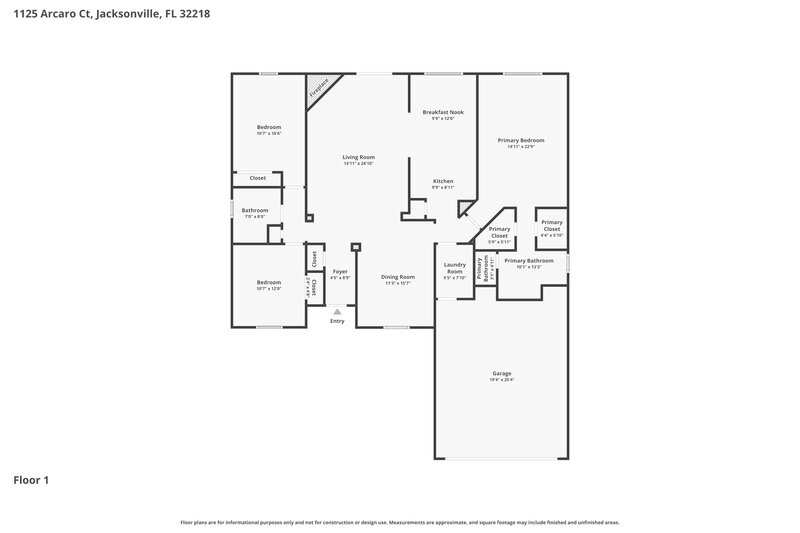 2,030/Mo, 1125 Arcaro Ct Jacksonville, FL 32218 Floor Plan View