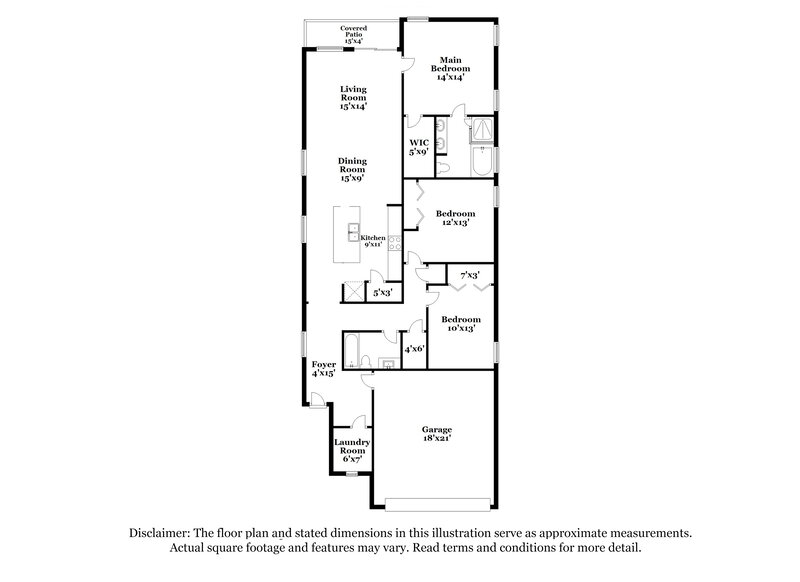 1,900/Mo, 4059 Watervale Way Orange Park, FL 32065 Floor Plan View