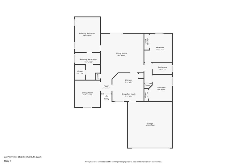1,660/Mo, 3327 Ayrshire St Jacksonville, FL 32226 Floor Plan View