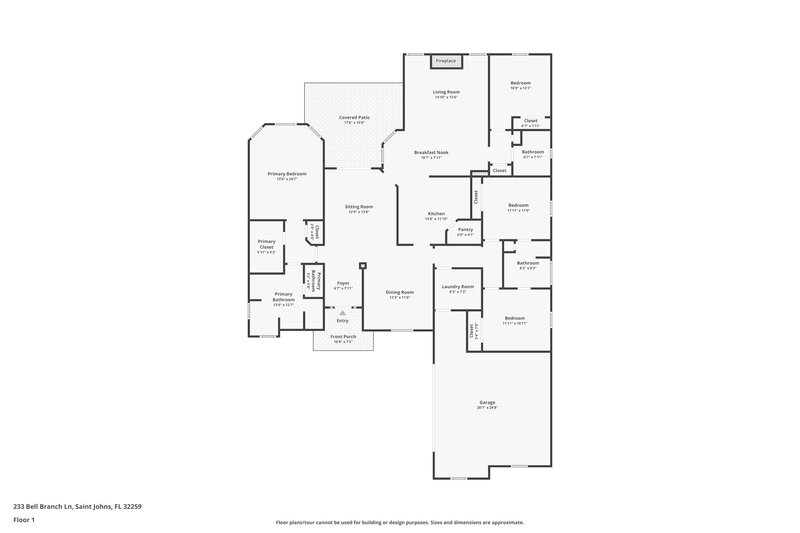 2,535/Mo, 233 Bell Branch Ln Saint Johns, FL 32259 Floor Plan View