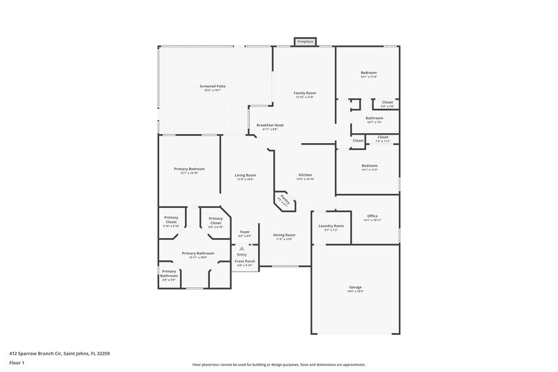 2,680/Mo, 412 Sparrow Branch Cir Saint Johns, FL 32259 Floor Plan View
