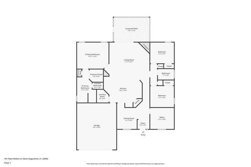 2,250/Mo, 761 New Wales Ln St Augustine, FL 32092 Floor Plan View