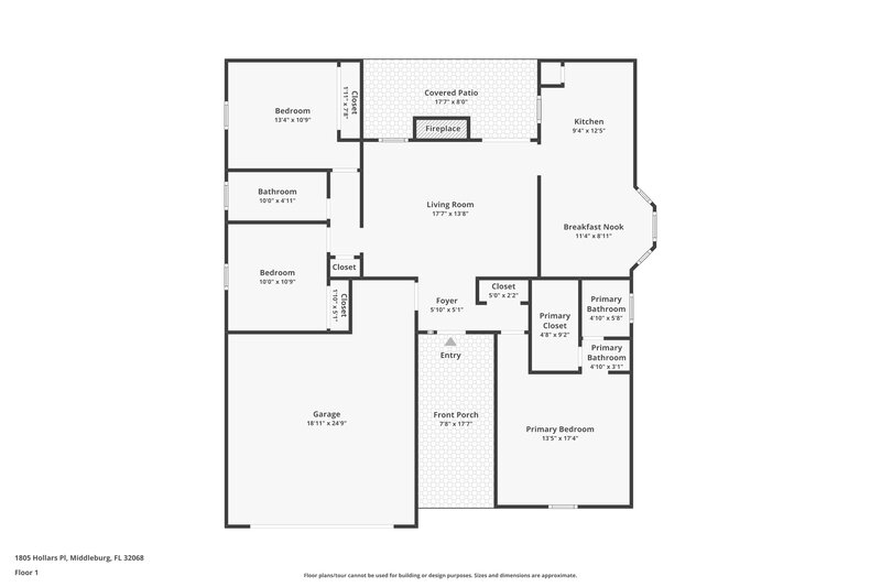 1,580/Mo, 1805 Hollars Pl Middleburg, FL 32068 Floor Plan View