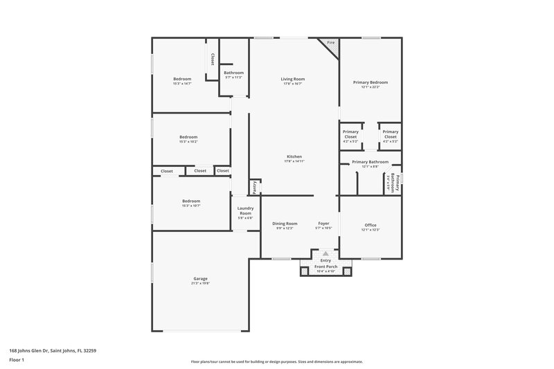 2,370/Mo, 168 Johns Glen Dr Saint Johns, FL 32259 Floor Plan View