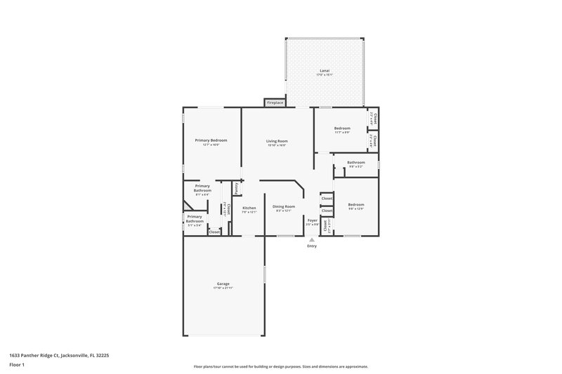 2,320/Mo, 1633 Panther Ridge Ct Jacksonville, FL 32225 Floor Plan View