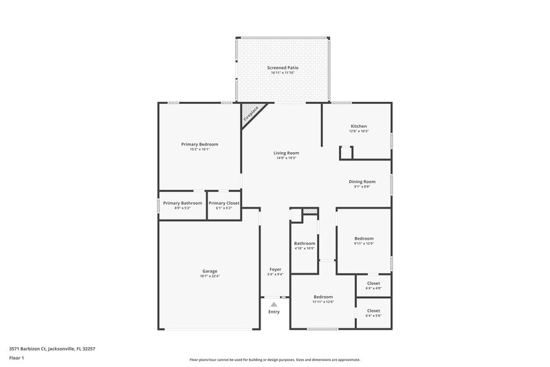 1,965/Mo, 3571 Barbizon Ct Jacksonville, FL 32257 Floor Plan View