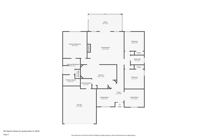 2,065/Mo, 857 Mystic Harbor Dr Jacksonville, FL 32225 Floor Plan View