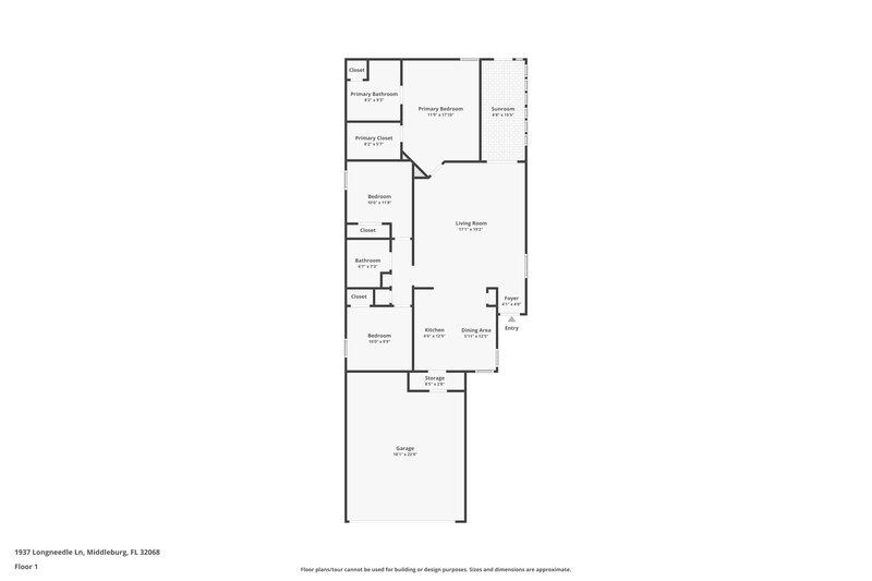 1,560/Mo, 1937 Longneedle Ln Middleburg, FL 32068 Floor Plan View