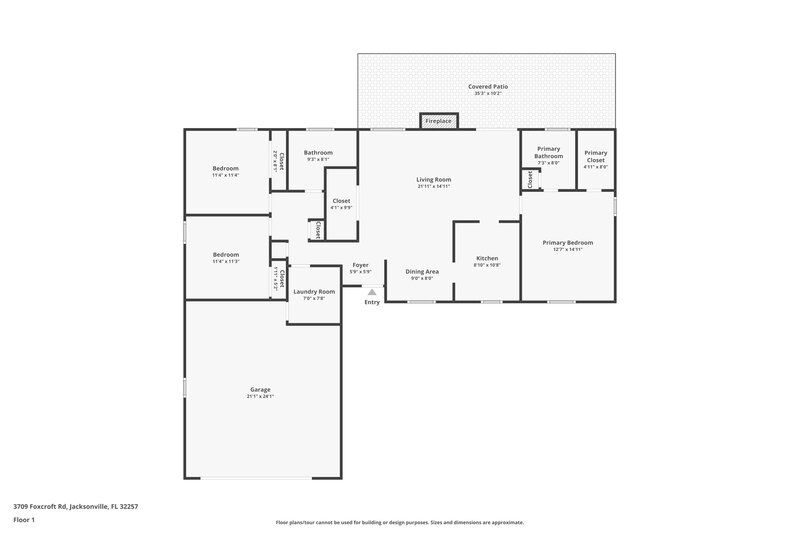 1,855/Mo, 3709 Foxcroft Rd Jacksonville, FL 32257 Floor Plan View