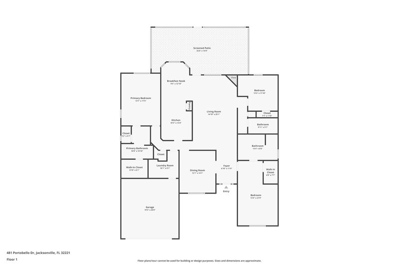 2,005/Mo, 481 Portobello Dr Jacksonville, FL 32221 Floor Plan View