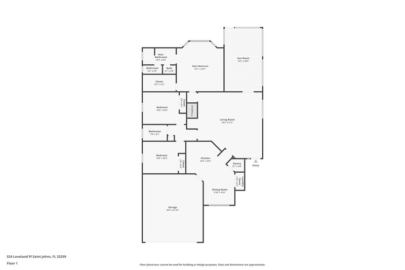 1,990/Mo, 524 Loveland Pl Saint Johns, FL 32259 Floor Plan View