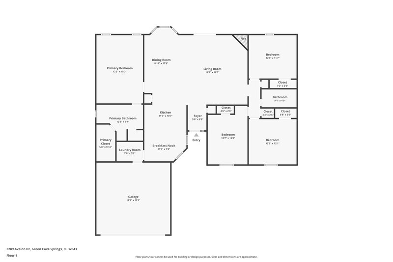 1,930/Mo, 3289 Avalon Dr Green Cove Springs, FL 32043 Floor Plan View