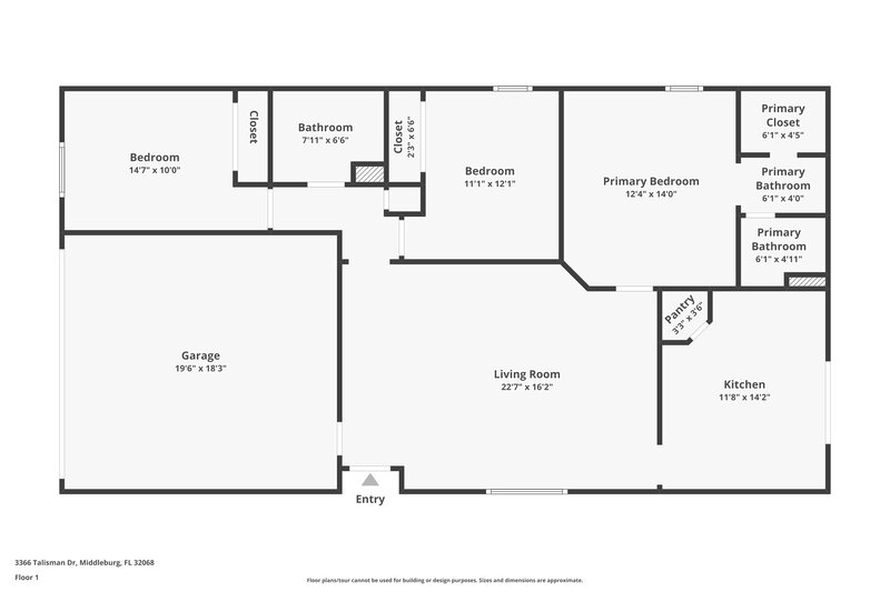 1,635/Mo, 3366 Talisman Dr Middleburg, FL 32068 Floor Plan View