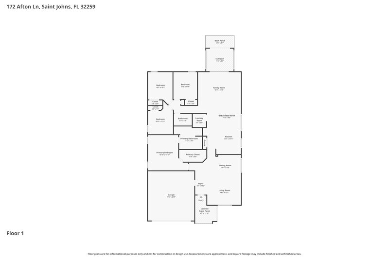 0/Mo, 172 Afton Ln Saint Johns, FL 32259 Floor Plan View
