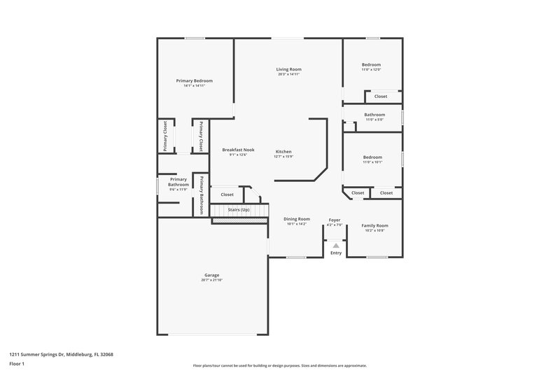 2,095/Mo, 1211 Summer Springs Dr Middleburg, FL 32068 Floorplan View