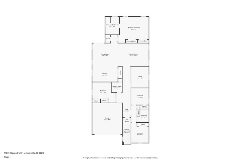 1,980/Mo, 11839 Alexandra Dr Jacksonville, FL 32218 Floor Plan View