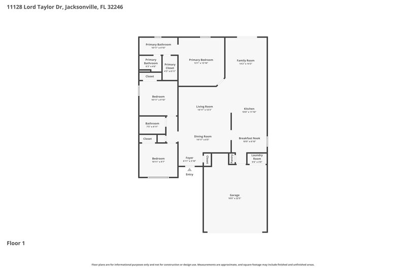 2,165/Mo, 11128 Lord Taylor Dr Jacksonville, FL 32246 Floor Plan View
