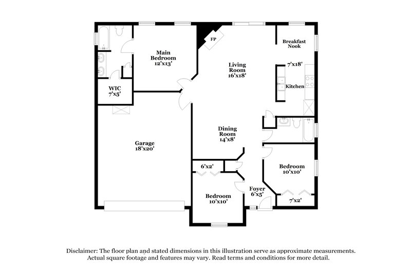 1,705/Mo, 7529 Teaticket Ct Jacksonville, FL 32244 Floor Plan View