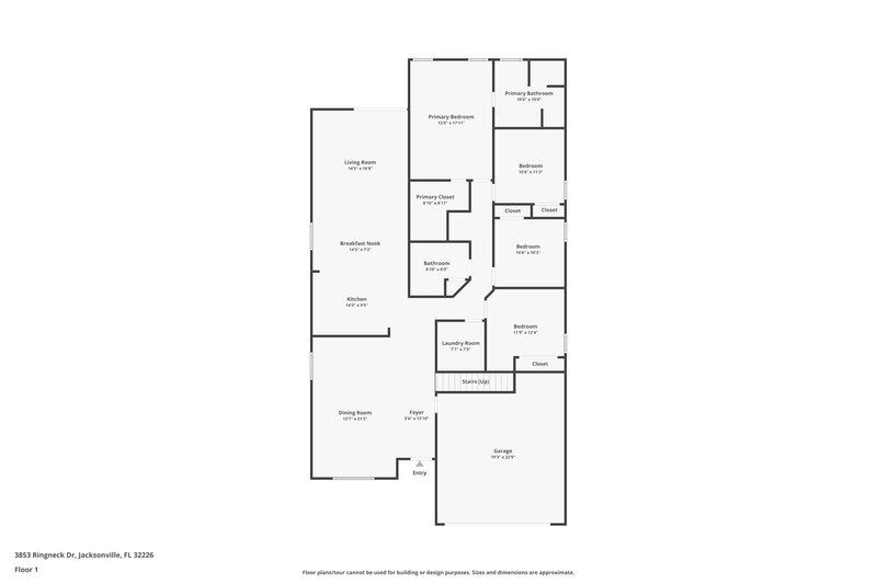 2,235/Mo, 3853 Ringneck Dr Jacksonville, FL 32226 Floorplan View