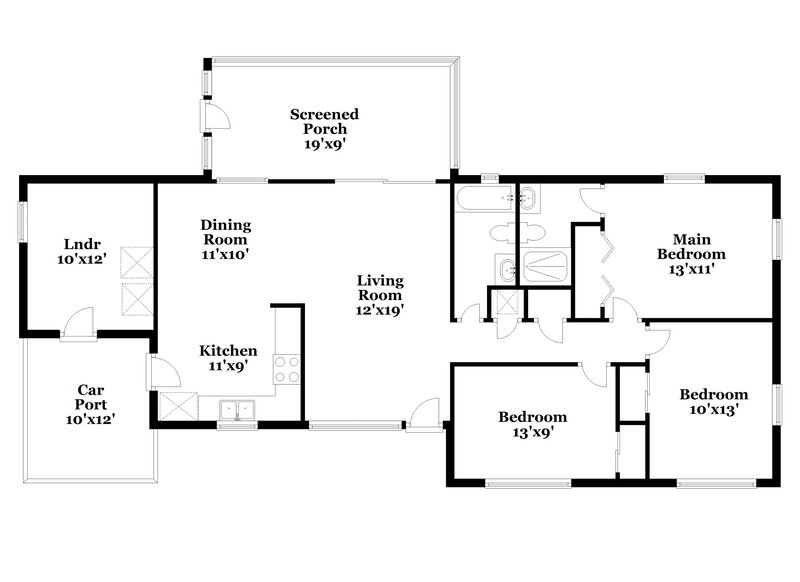 1,700/Mo, 4006  Ferrarra St Jacksonville, FL 32217 Floor Plan View