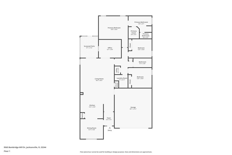 1,930/Mo, 9565 Bembridge Mill Dr Jacksonville, FL 32244 Floor Plan View