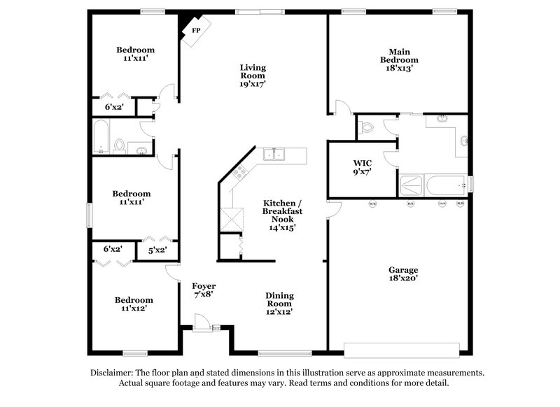 2,125/Mo, 13976 Ridgewick Dr Jacksonville, FL 32218 Floor Plan View