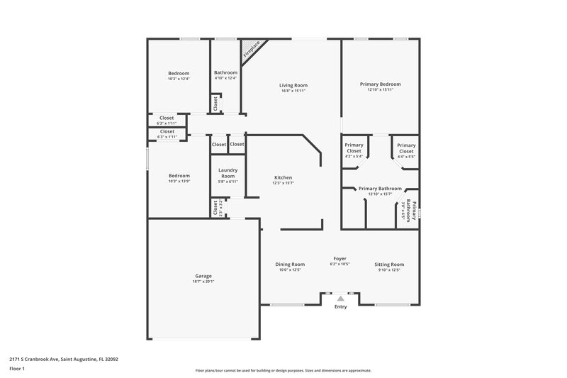 1,980/Mo, 2171 S Cranbrook Ave Saint Augustine, FL 32092 Floorplan View