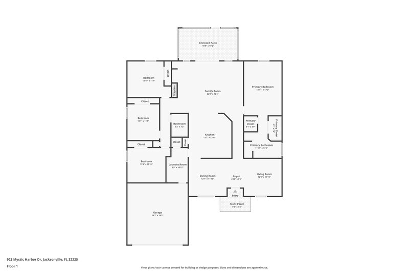 2,400/Mo, 923 Mystic Harbor Dr Jacksonville, FL 32225 Floor Plan View
