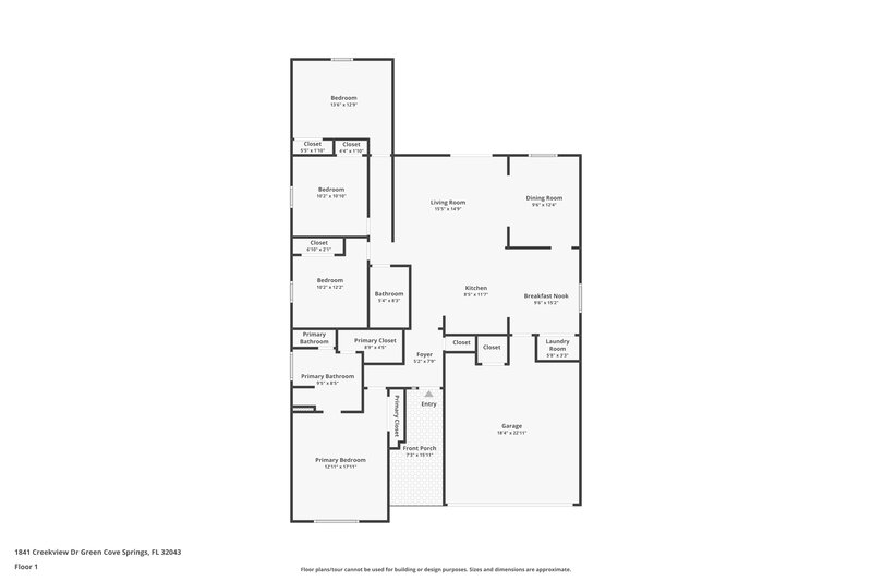 1,815/Mo, 1841 Creekview Dr Green Cove Springs, FL 32043 Floor Plan View