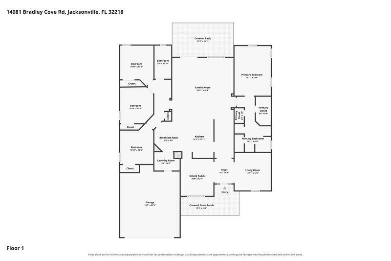 2,285/Mo, 14081 Bradley Cove Rd Jacksonville, FL 32218 Floor Plan View