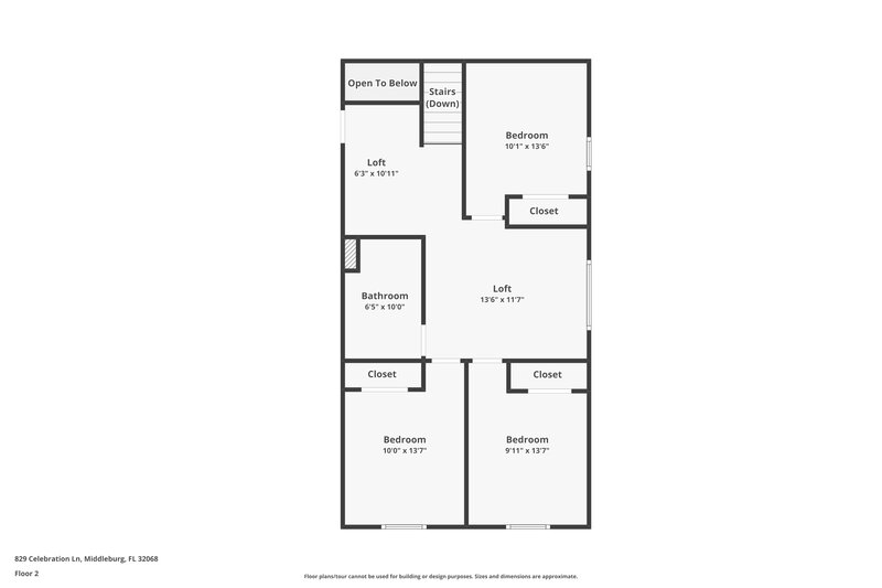 2,260/Mo, 829 Celebration Ln Middleburg, FL 32068 Floor Plan View 2