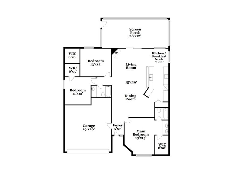 2,030/Mo, 12318 Cobblestone Cir S Jacksonville, FL 32225 Floor Plan View