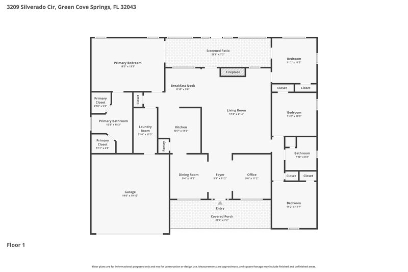 2,245/Mo, 3209 Silverado Cir Green Cove Springs, FL 32043 Floor Plan View