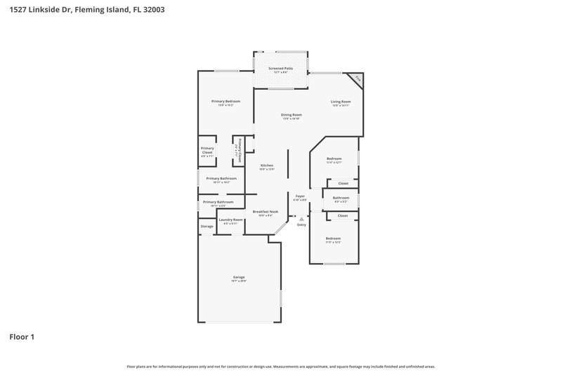 2,265/Mo, 1527 Linkside dr Fleming Island, FL 32003 Floor Plan View