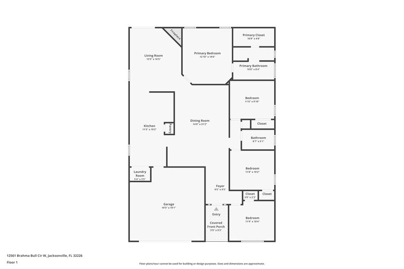 1,820/Mo, 12561 Brahma Bull Cir W Jacksonville, FL 32226 Floor Plan View