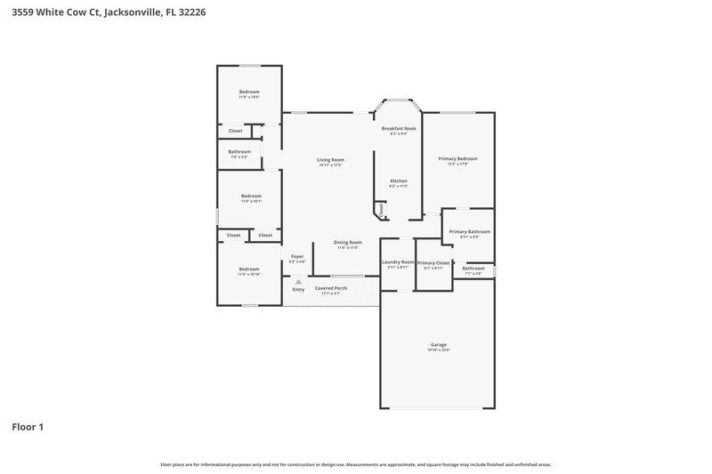 2,060/Mo, 3559 White Cow Ct Jacksonville, FL 32226 Floor Plan View