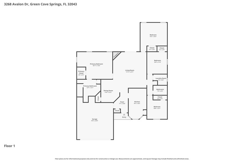 2,230/Mo, 3268 Avalon Dr Green Cove Springs, FL 32043 Floorplan View