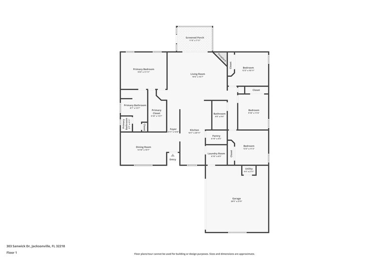 2,220/Mo, 303 Sanwick Dr Jacksonville, FL 32218 Floor Plan View